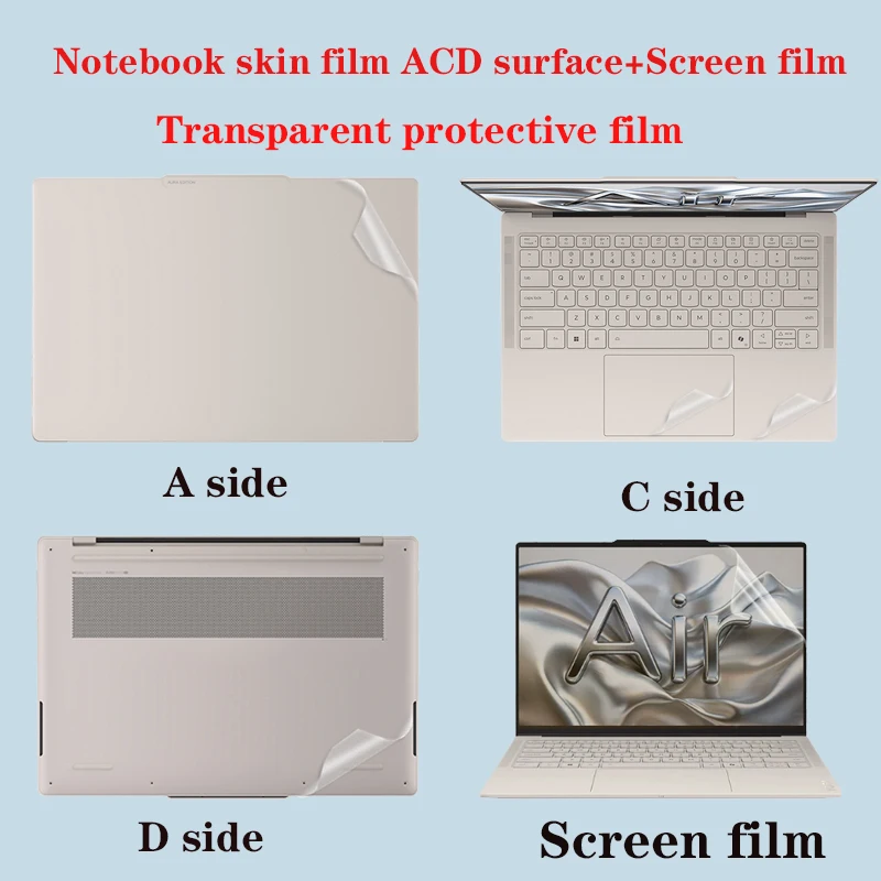For Lenovo Yoga 9/ 7 2-in-1 14ILL10 14AKP10 14inch Laptop transparent skin body sticker easy-to-cut shell protective film