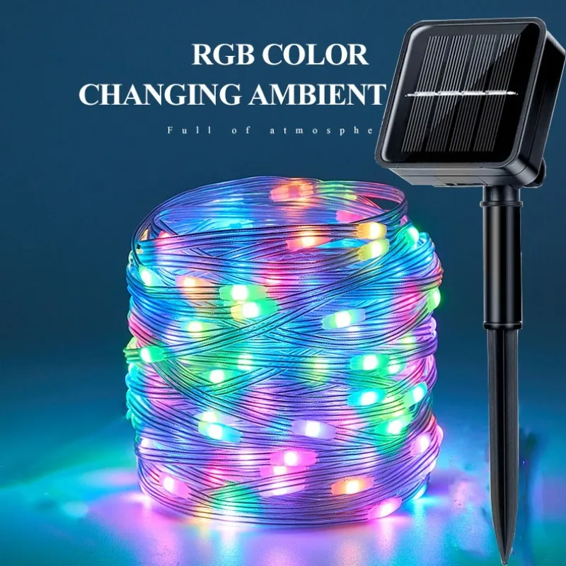 

200 светодиодных фонарей на солнечной энергии, многоцветные гирлянды, светочувствительные уличные солнечные фонари для сада, патио, свадебного рождественского декора