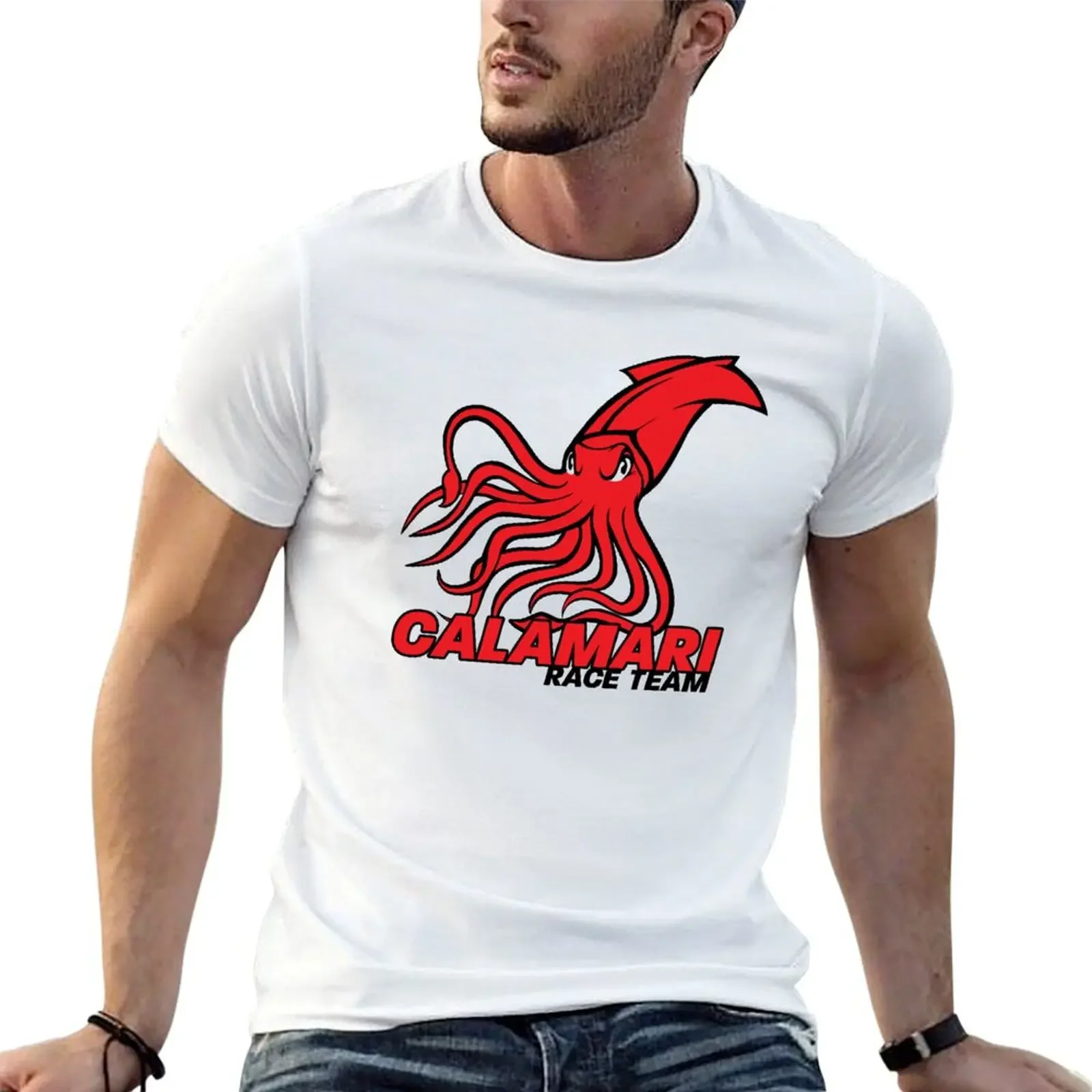 

Calamari Race Team logo color square T-Shirt blanks custom shirt black t shirts for men