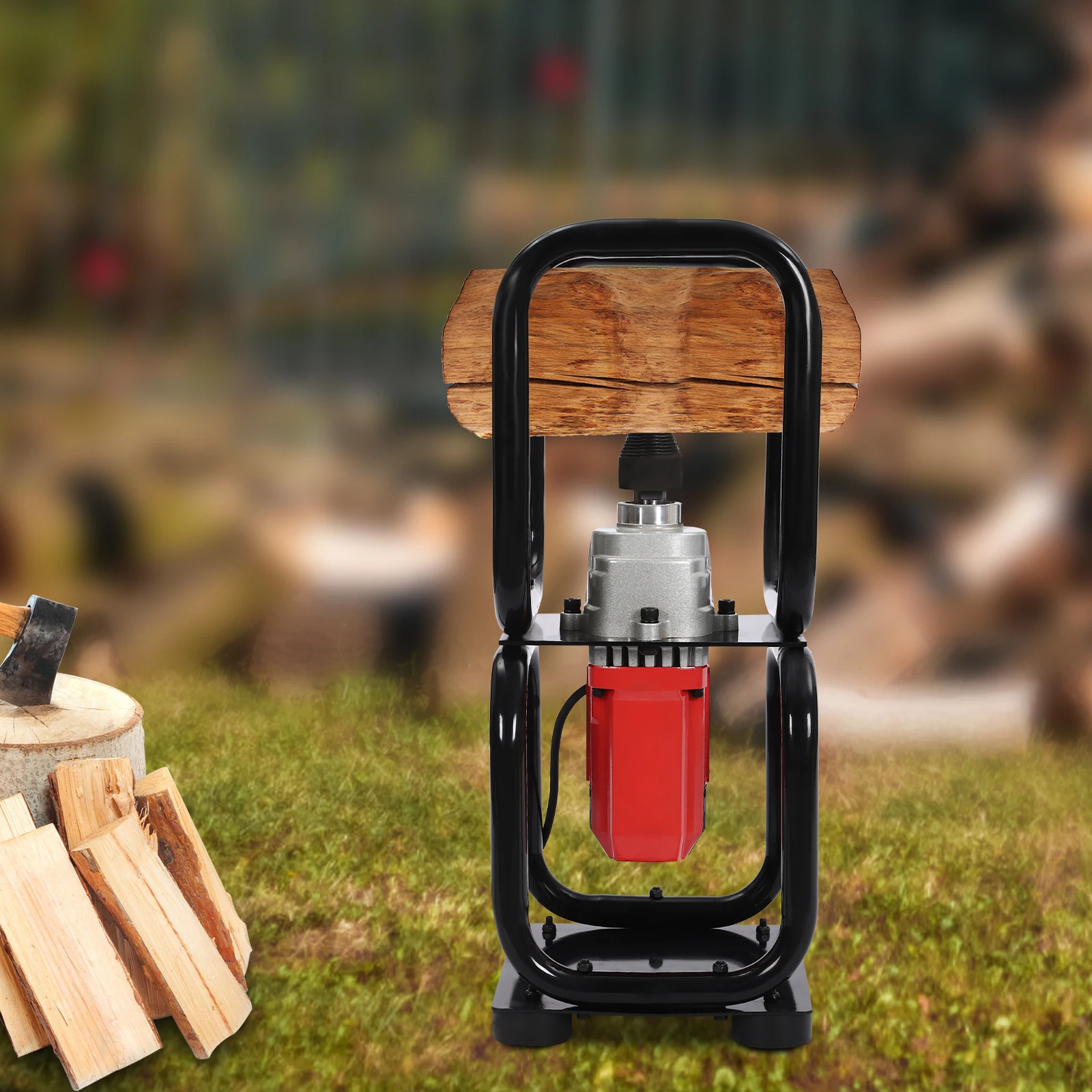 3,3 kW elektrischer Brennholz-Holzspalter, leistungsstarke Holzspaltmaschine, kabelgebundener elektrischer Holzschneider mit Ständer für Zuhause und im Freien