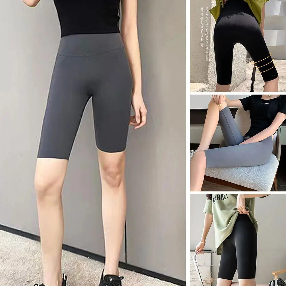 Women's Plus Size Safety Shorts High Waist Elastic Anti-Chafing Under Skirt Shorts Ice Silk Seamless Breathable Underwear Pants