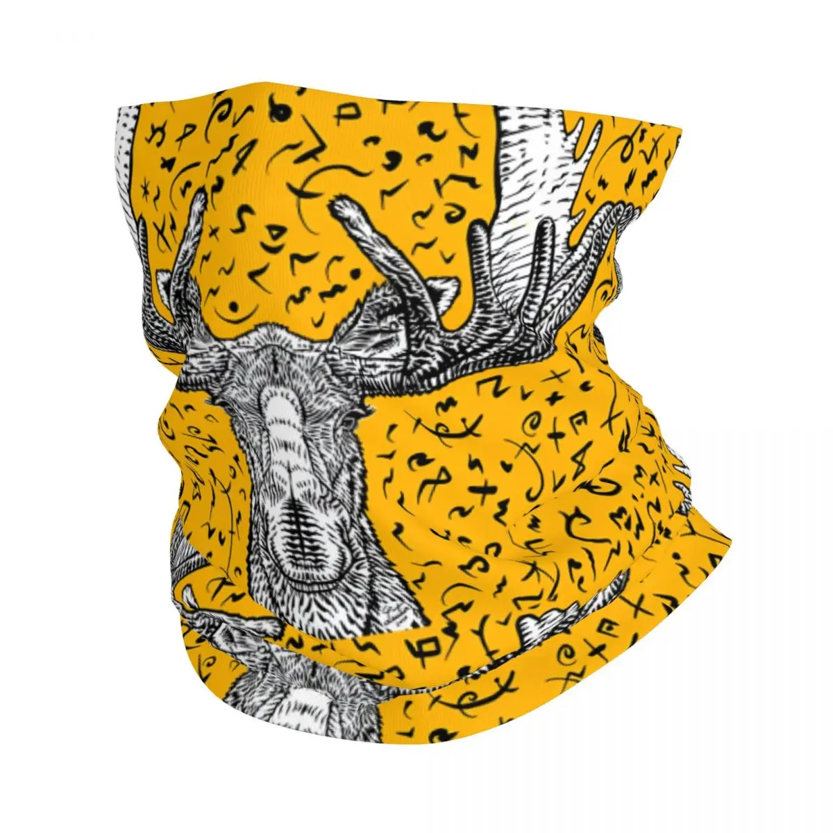 MOOSE Ink Portrait Thin Wrap Scarf Bandana Neck Gaiter Face Cover Headband