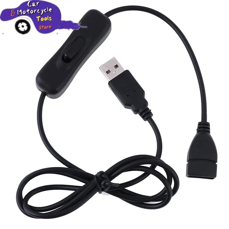 USB Cable Male to Female Switch ON OFF Cable Toggle LED Lamp Power 1M Line Black Electronics Date Converting