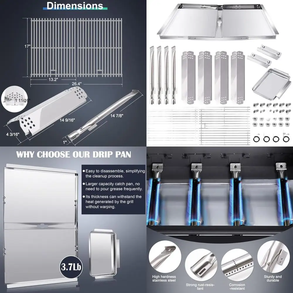 

Adjustable 24-30 Inch Grease Tray for 4 Burner Grills, Replacement Parts, Cooking Grates, Heat Plates, Burner Tubes, Igniters
