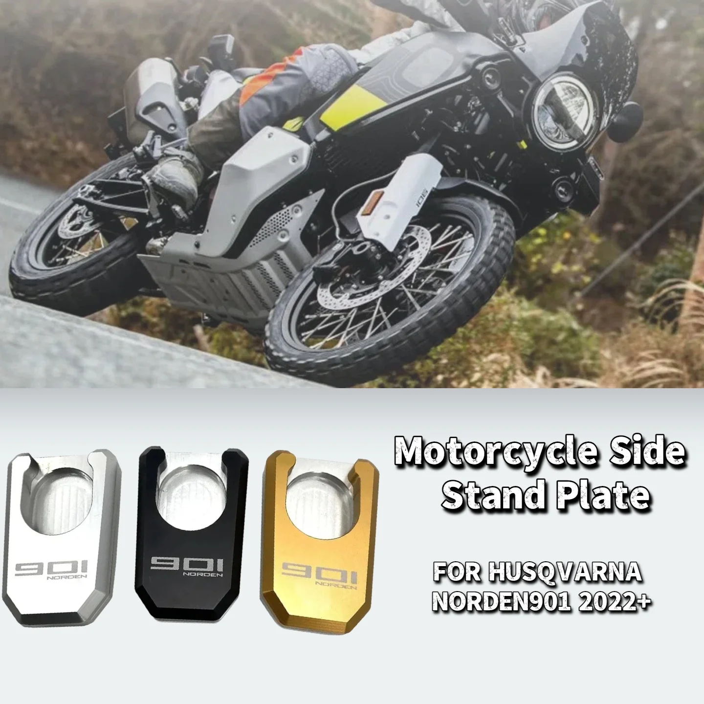 

Motorcycle Foot Side Stand Extension Pad For Husqvarna norden 901 2022 2023 Norden 901 Kickstand Kick Stand Plate