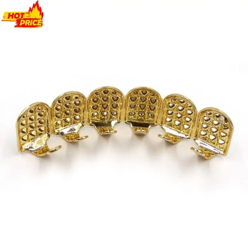 Punk Tooth Braces Decorative Braces with Diamonds Teeth Top&Bottom All-match for Rapper Costume Teeth Jewelry Accs