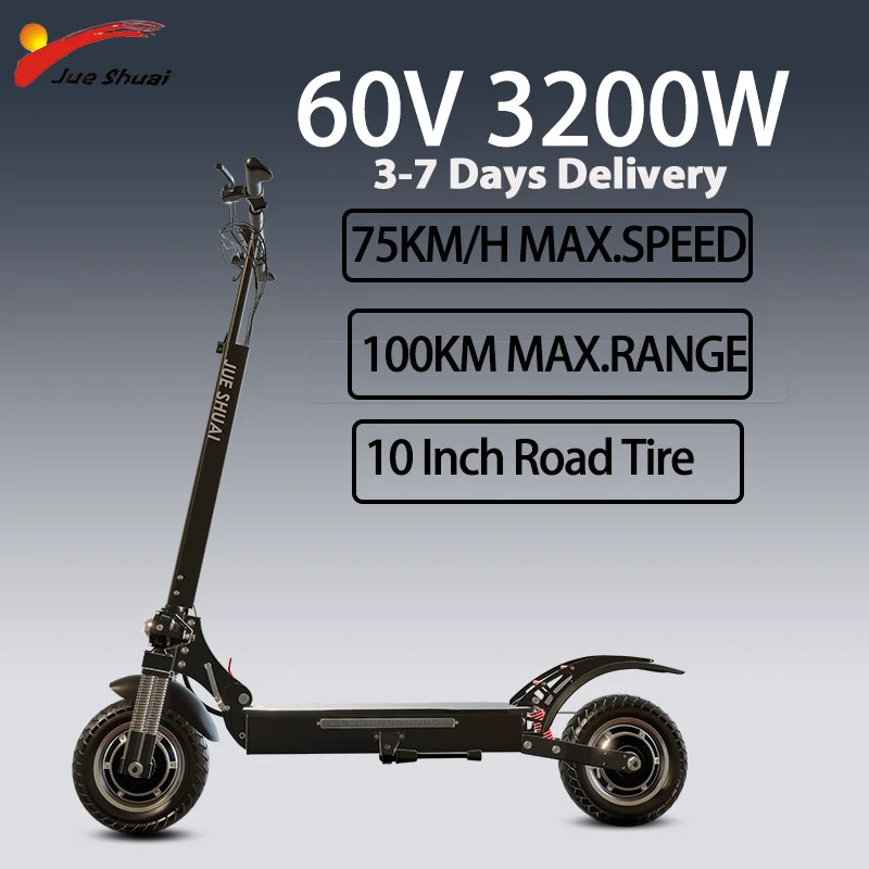 

48V-60V Strong Lithium Battery Electric Scooter 75KM Maximum Distance E Scooter 150KG Max Load with LCD Screen for Adults