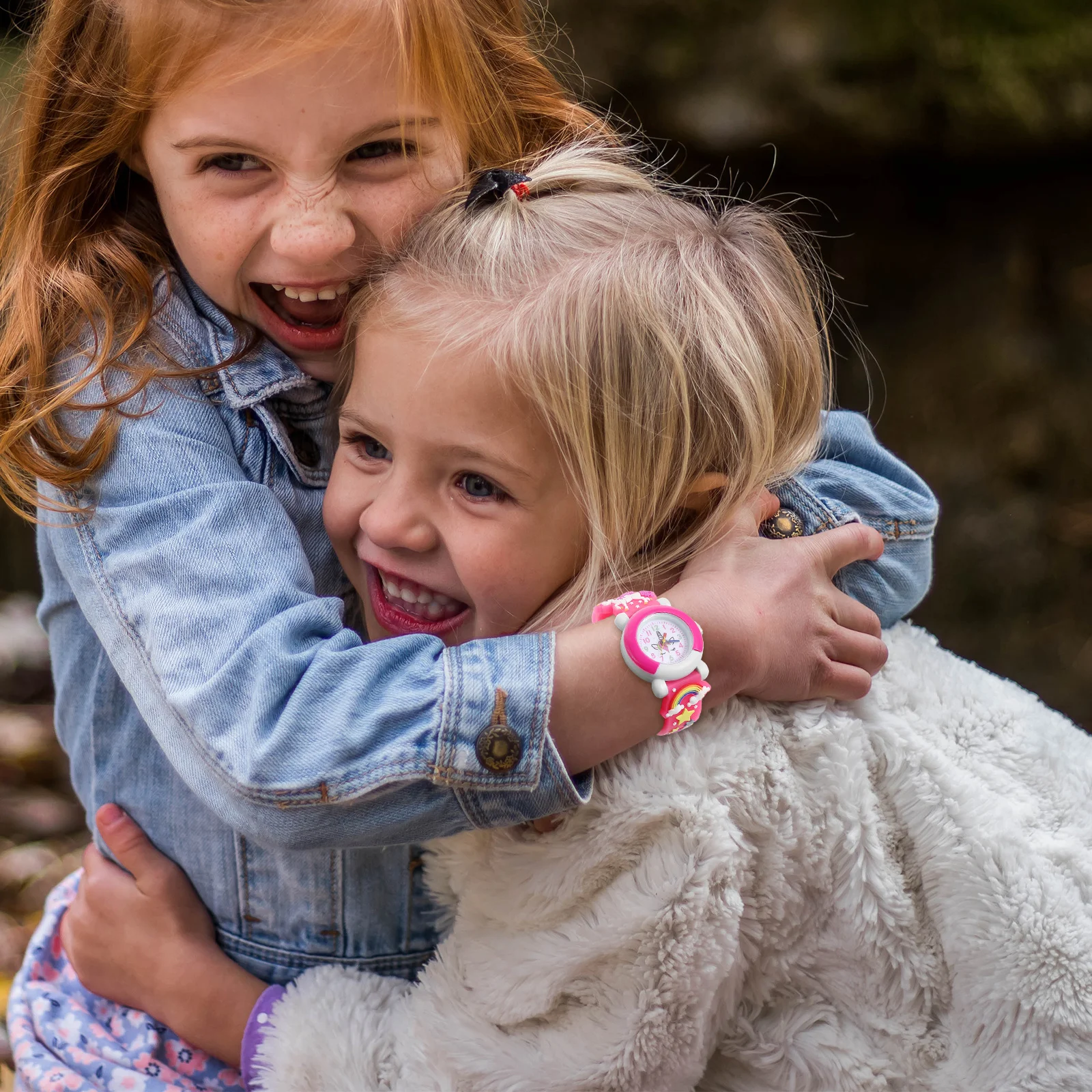 مجموعة واحدة من ساعة يونيكورن اللطيفة الكرتونية للمحمولة الصغيرة مع سلسلة مفاتيح رائعة من البلاستيك الكوارتز الآمن #2