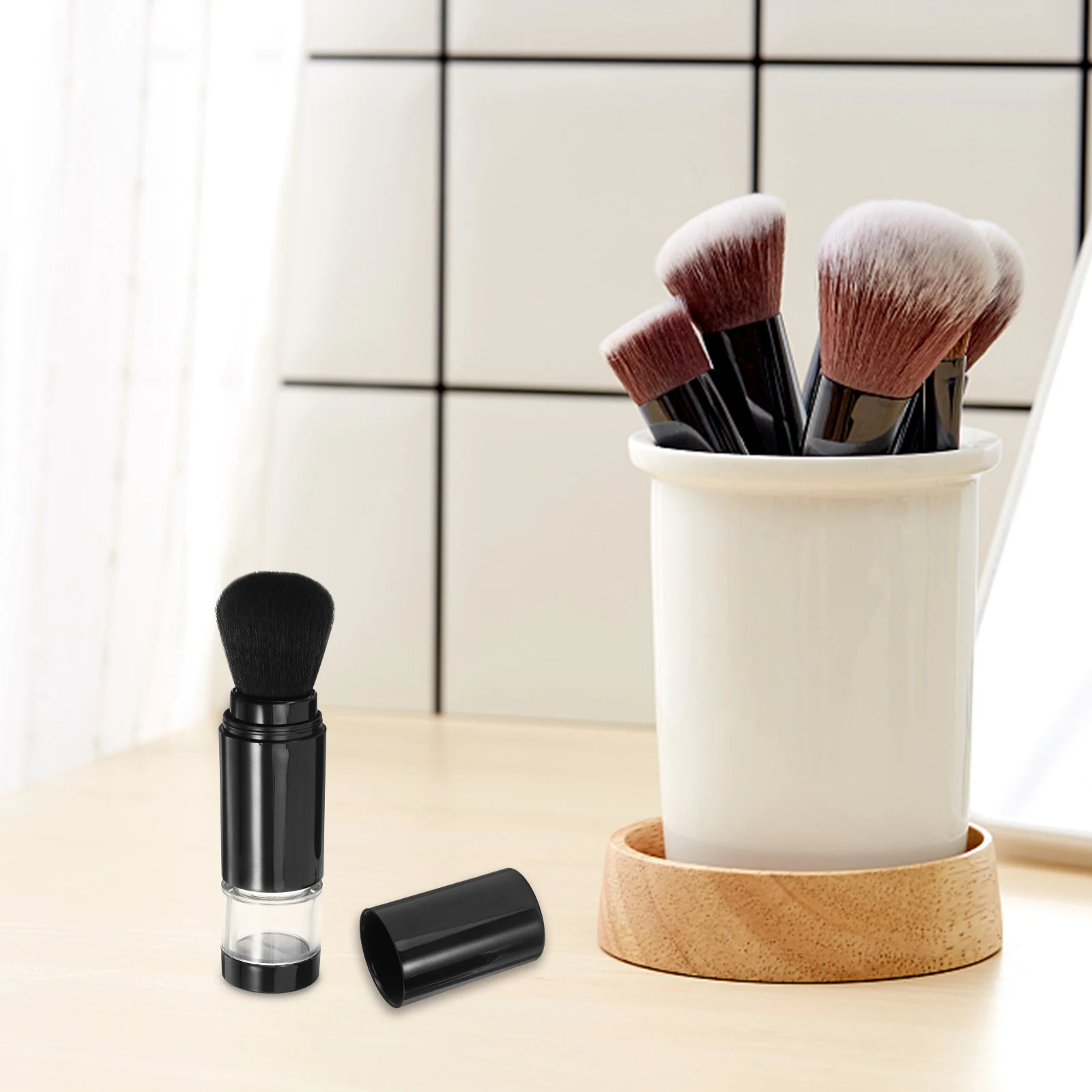 

Foundation Automatic Powder Spray Makeup Brush Brushes Blush Fiber Wool Blusher