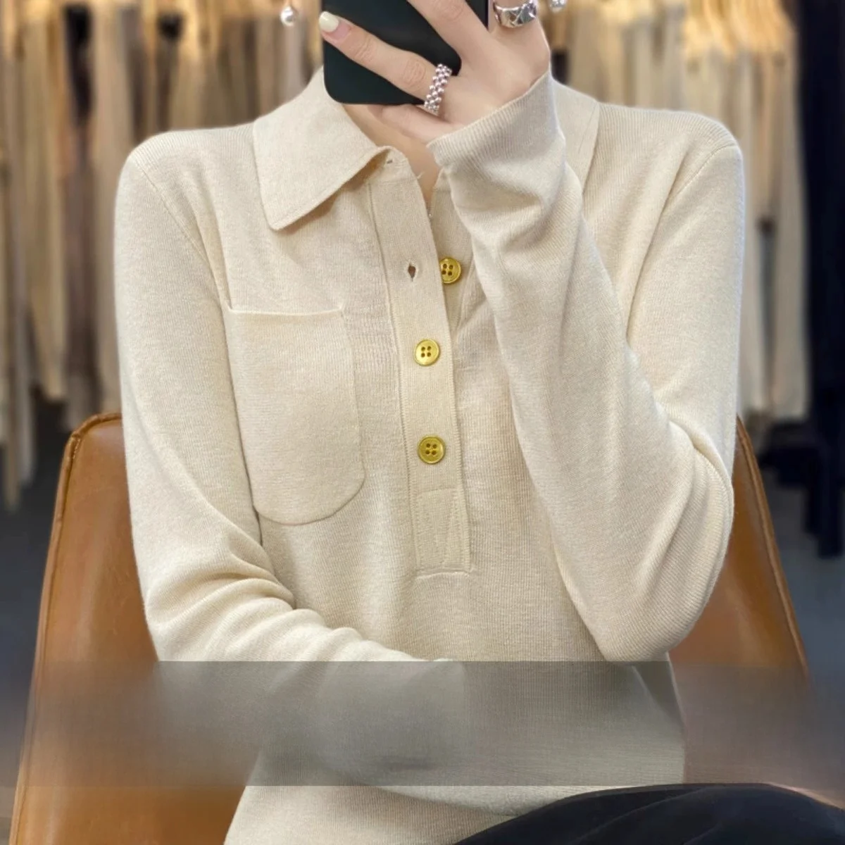 

Женский вязаный свитер Camere Ne, весенняя модная верхняя одежда, удобный дизайн, длинная све, обычная длина