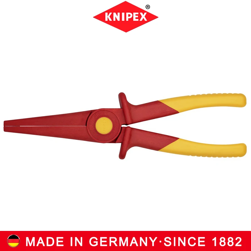 KNIPEX Tools 986202 Flat Nose Plastic Pliers 1000V Insulated Snipe Long Nose Plier