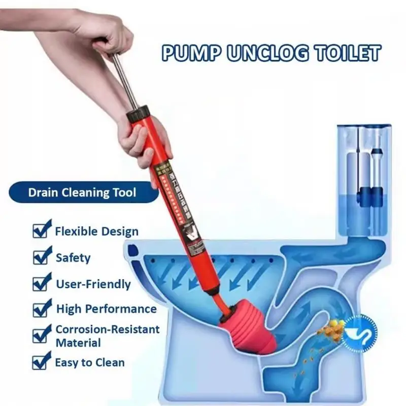 (1pc High Pressure Air Plunger Toilet Powerful Unclogger Tool With Ergonomic Handle Drain Clog Remover Plumbing Kit Sink Plunge