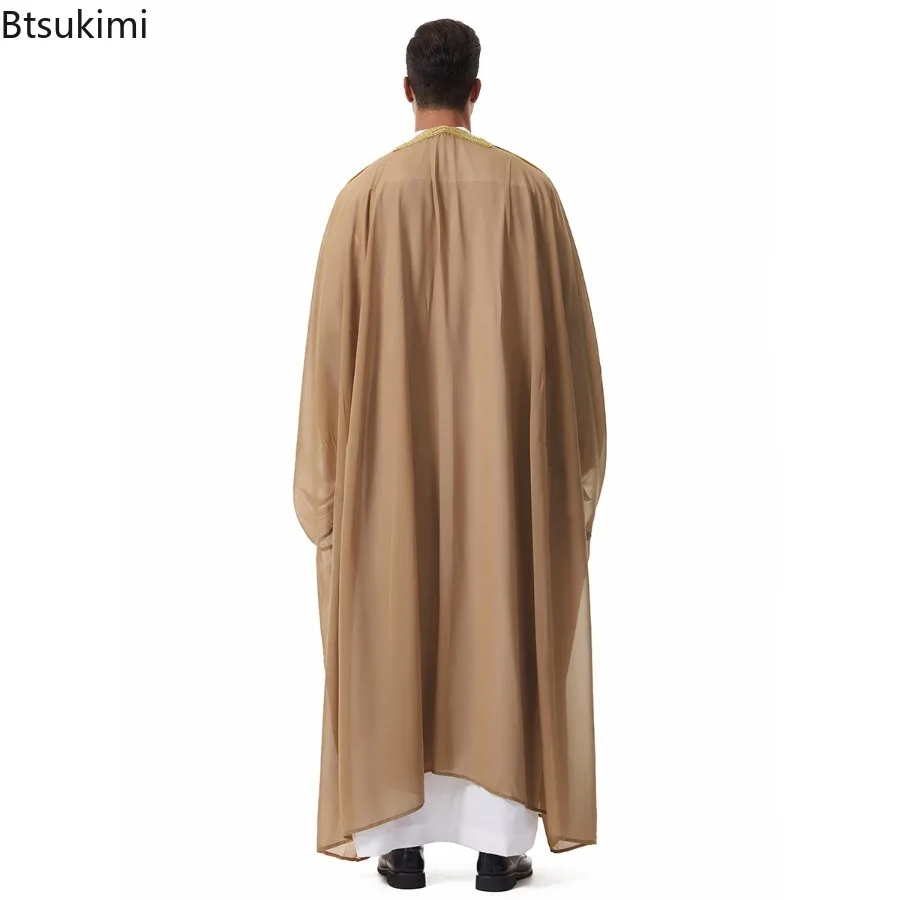 Men Muslim Embroidery Open Abaya Jubba Thobe Cardigan Dress Kimono Turkey Dubai Saudi Kaftan Islam Clothing Prayer Caftan Abayas