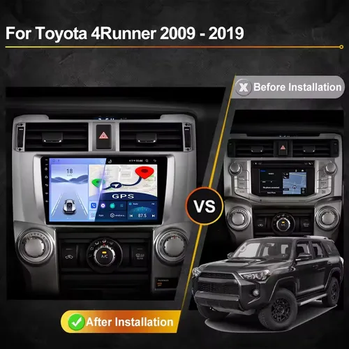 Imagen 2 del producto Radio de coche Android 15 para Toyota 4Runner 4 Runner 2009 2010 2011 2012 2013 2014 2015 2016-2020 unidad principal Multimedia estéreo GPS BT