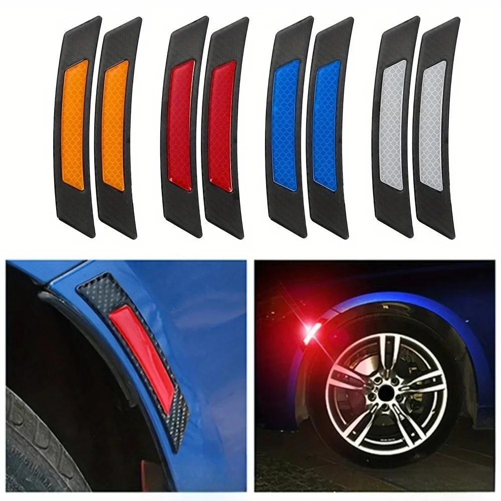 

2Pcs Car Wheel Eyebrows Protector: Carbon Fiber Print Edge Protection Strip for Enhanced Safety & Decoration