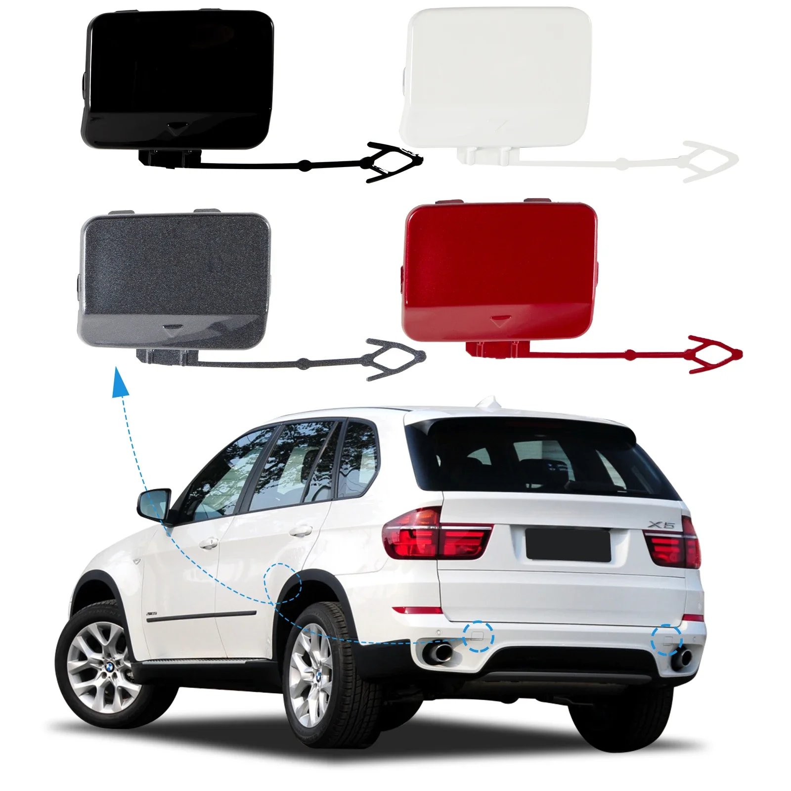 

OLANGDA Rear Bumper Tow Hook Cover Cap Eye For BMW X5 Series LCI 2011 2012 2013 51127271815