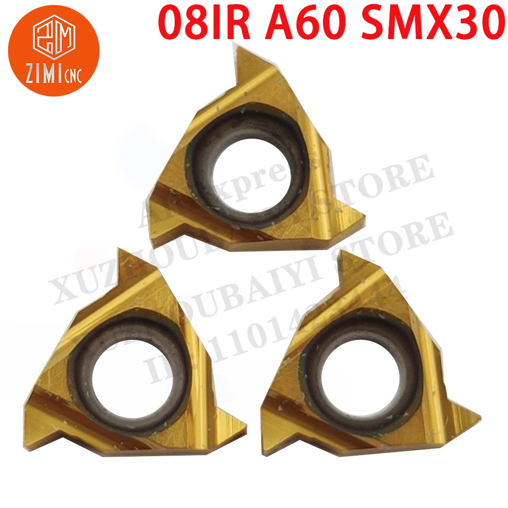 08IR A60 SMX30 스레드 터닝 도구 CNC 도구 터닝 인서트 기계적 절단 스레드 금속 선반 기계 도구 초경 인서트
