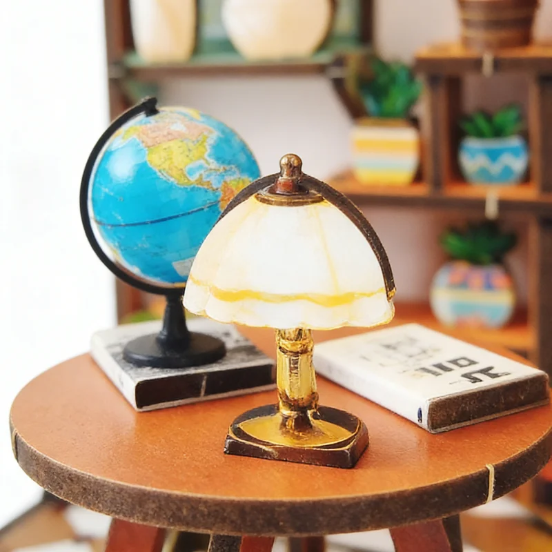 مجموعة ديوراما للمكتبة العتيقة من OUZEY، كوخ عاشق الكتب الخشبية ثلاثية الأبعاد، هدية دراسة إبداعية للمراهقين #5