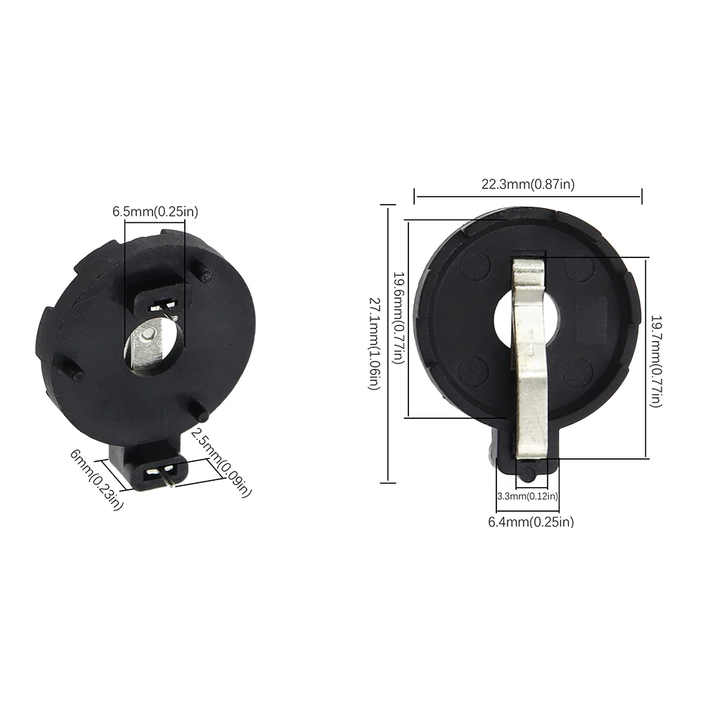 Suporte de bateria CR2032 base de botão 3V com clipe de mola LIR2032 ML2032 suporte de bateria plug-in horizontal