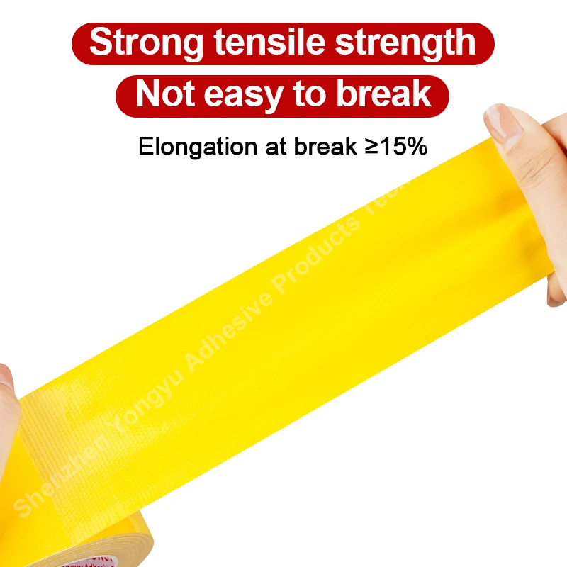 Yellow heavy-duty pipeline tape, flexible, residue free, hand torn - batch value for repair suitable for indoor and outdoor use