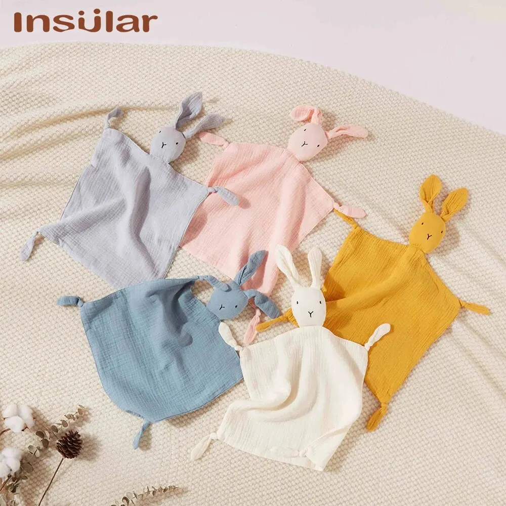 INSULAR Muslin Baby Comfort Towel Cotton Comforter Blanket Soft Newborn Appease Sleeping Doll Soothe Toy Baby Bibs Shower Gift