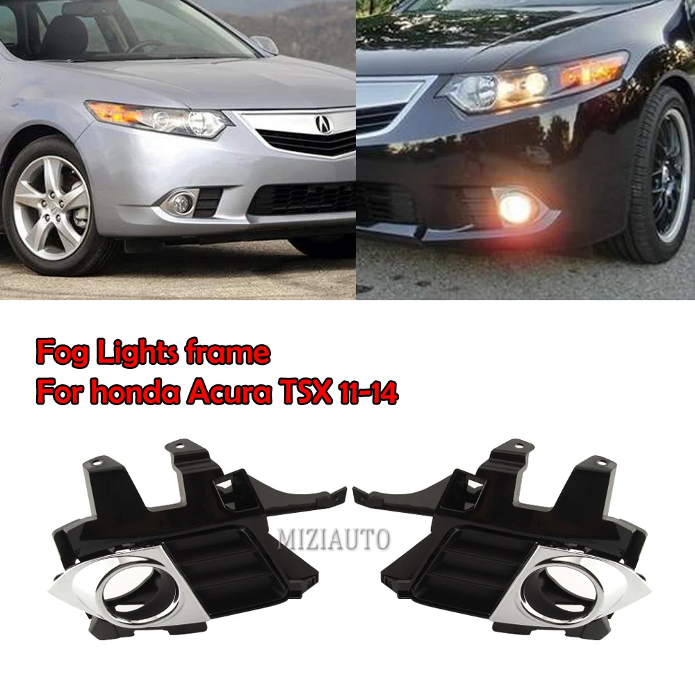 

For Acura TSX 2.4L 2011 2012 2013 2014 Front Bumper Fog Light Grille Foglamp Cover Chrome Trims CAR accessories