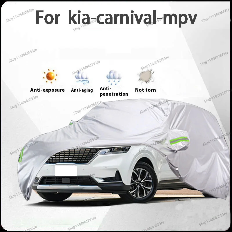 

For Kia Carnival Fit Car Cover Waterproof Dustproof Sunshade (UV) Snowproof Silve Full Cover with All-Day Protection
