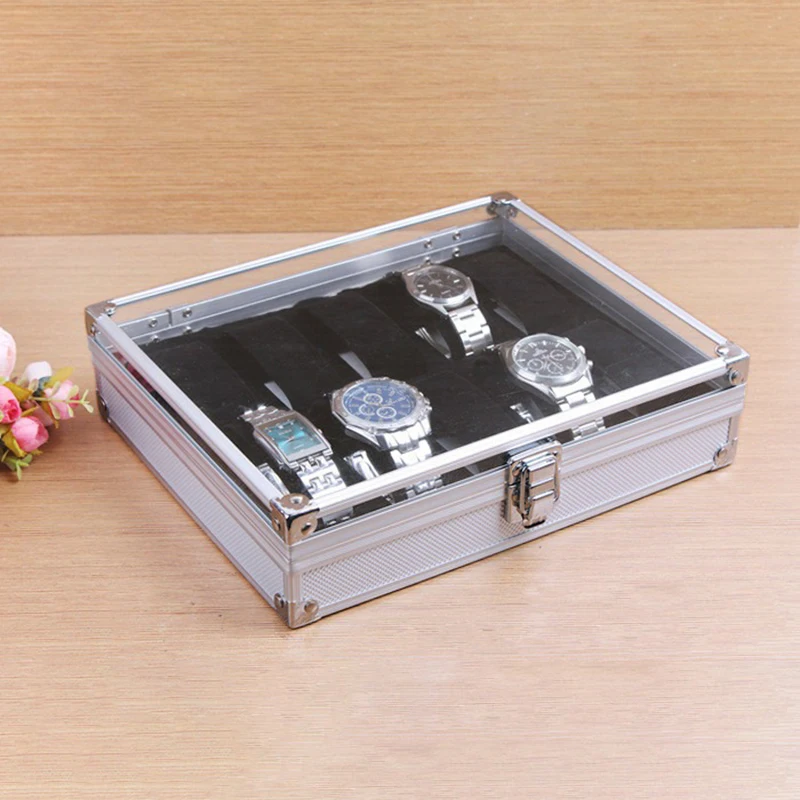 

Large Capacity Watches Organizer Box Wrist Watch Storage Boxes Transparent Watches Displays Cases Multiple Watch Loop Case