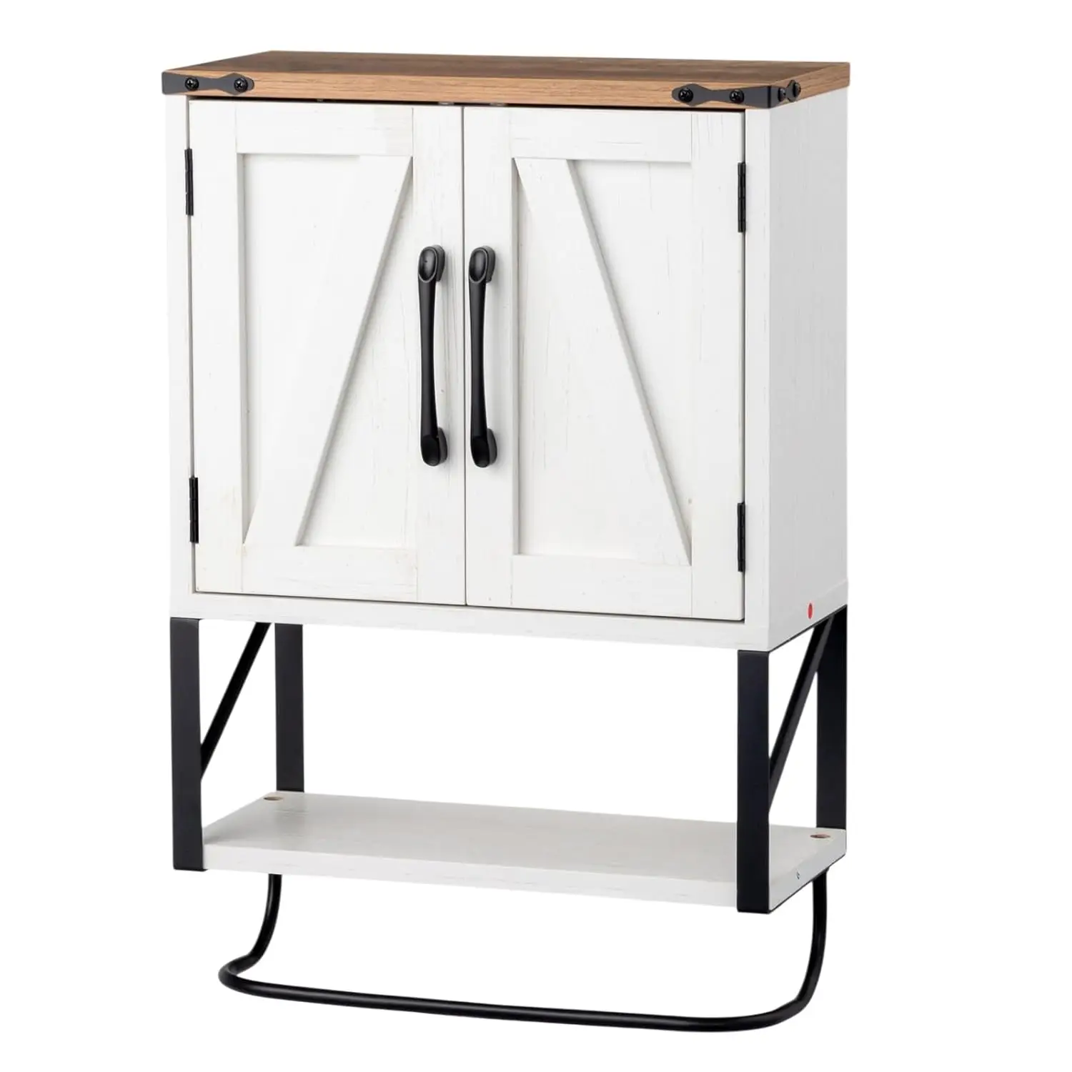 Wall Cabinet with Towel Bar Medicine Cabinet Over Toilet Storage Organizer Wall Mounted Bathroom Kitchen White Brown, Customized