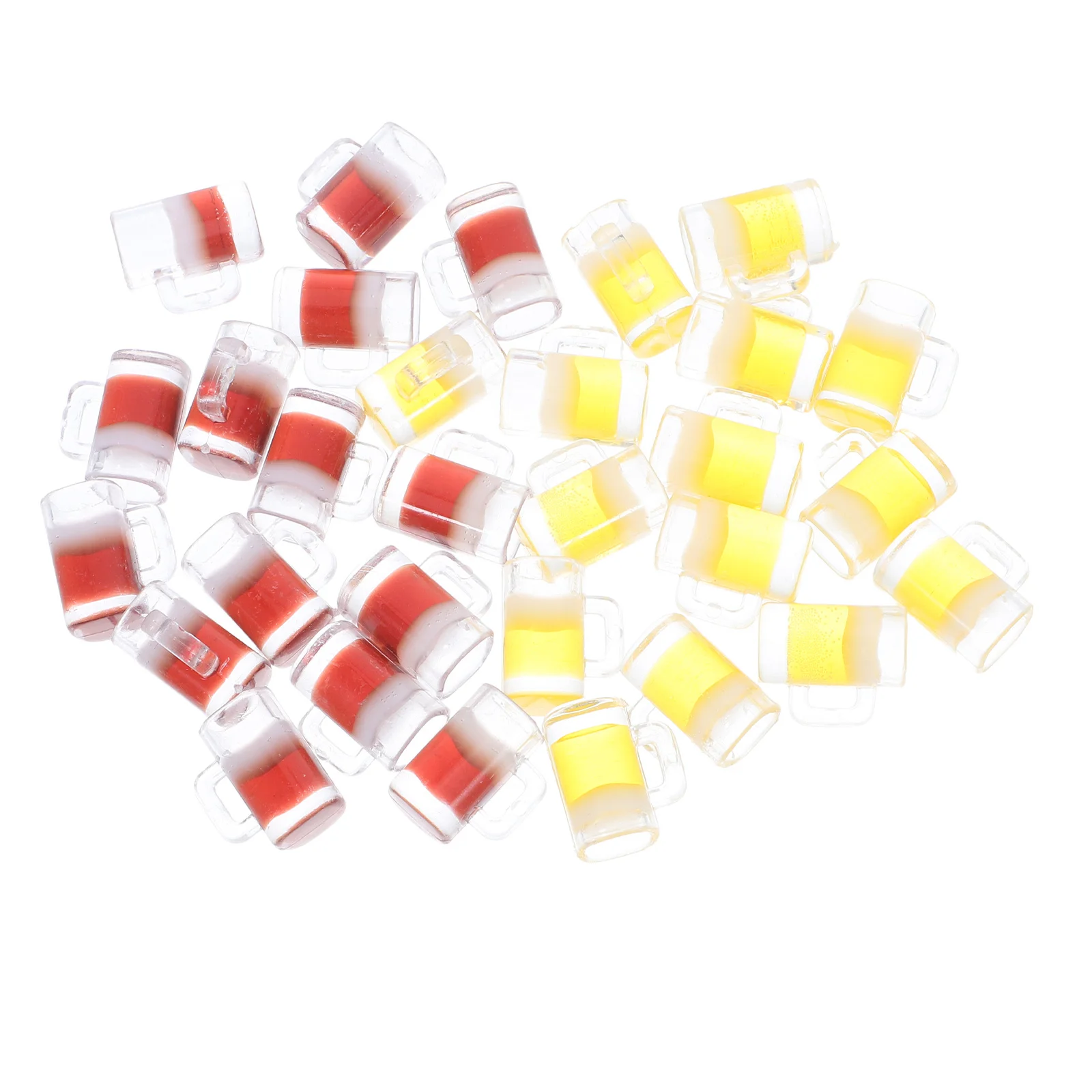 

30 шт. миниатюрные пивные кружки, мини-очки из смолы, реалистичные бокалы для вина, маленькая посуда для бара, аксессуары для мини-домика для декора кукольного домика