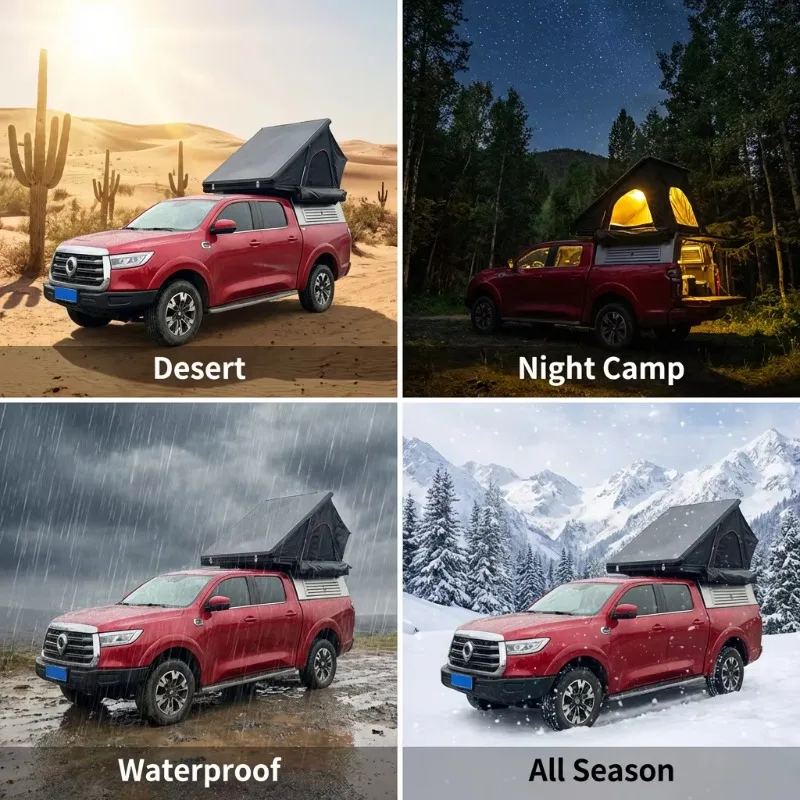 FL Custom Pick up Pickup Truck Bed Canopy pop up Tent Hard Sided Tent Waterproof Camper Black Aluminum Truck Canopy Hot Sale