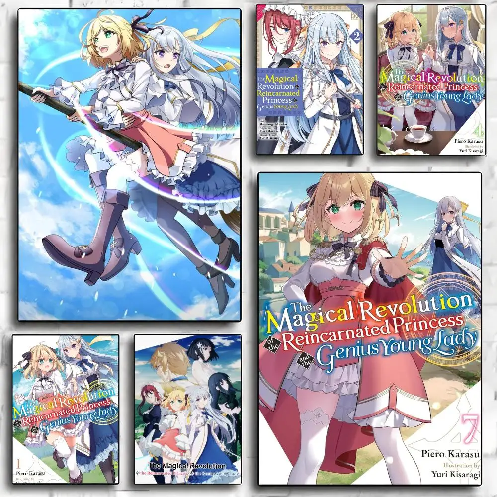 anime T-The Magical Revolution of the Reincarnated-Y Poster Minimalist Wall Sticker for Cafe Office Bar Home Decor and Gift