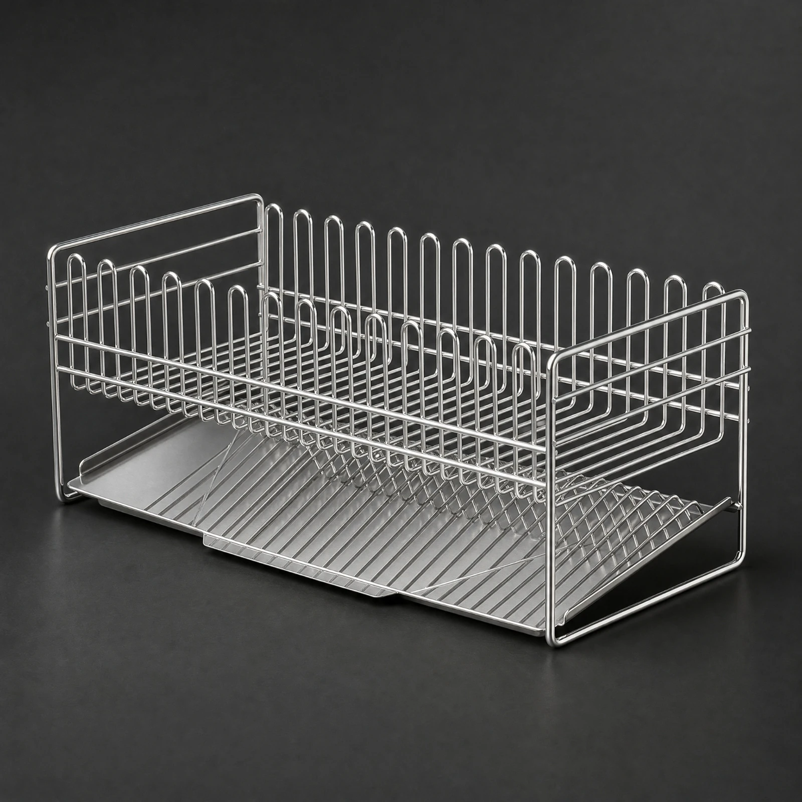 Countertop Dish Drainer with Plate Supports Sturdy Open-Wire Dish Drying and Storage Rack Compact Space-Saving
