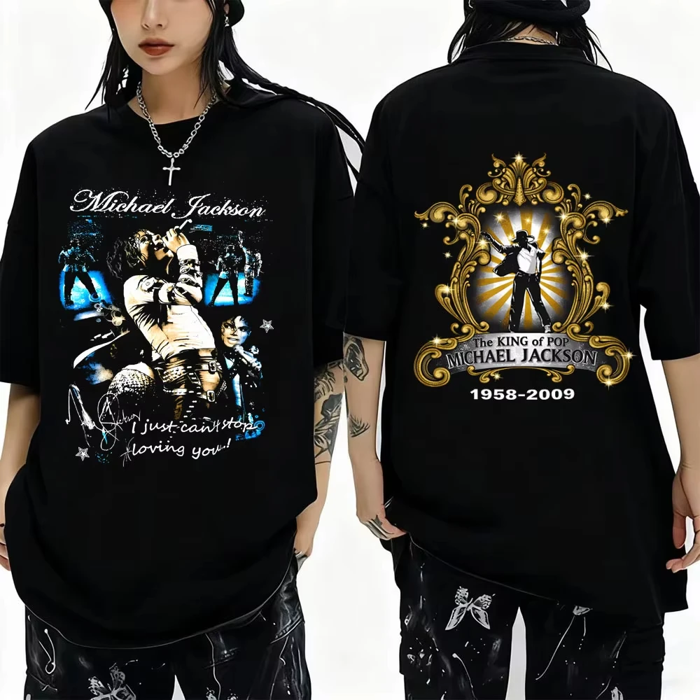 The King of Pop Michael Jackson Graphic Print T-shirts Men Women Fashion Vintage Gothic Rock T Shirt Male Punk Oversized T-shirt