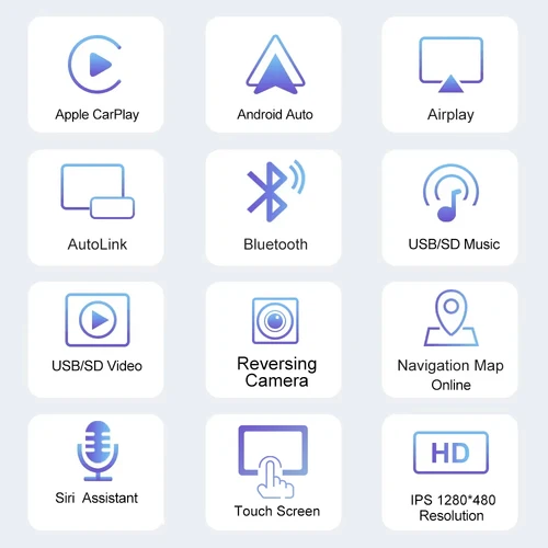 Imagen 2 del producto XIMA 6,9 pulgadas Radio de coche inalámbrico CarPlay Android Auto MP5 Bluetooth FM USB IPS pantalla táctil reproductor Multimedia Universal 1Din