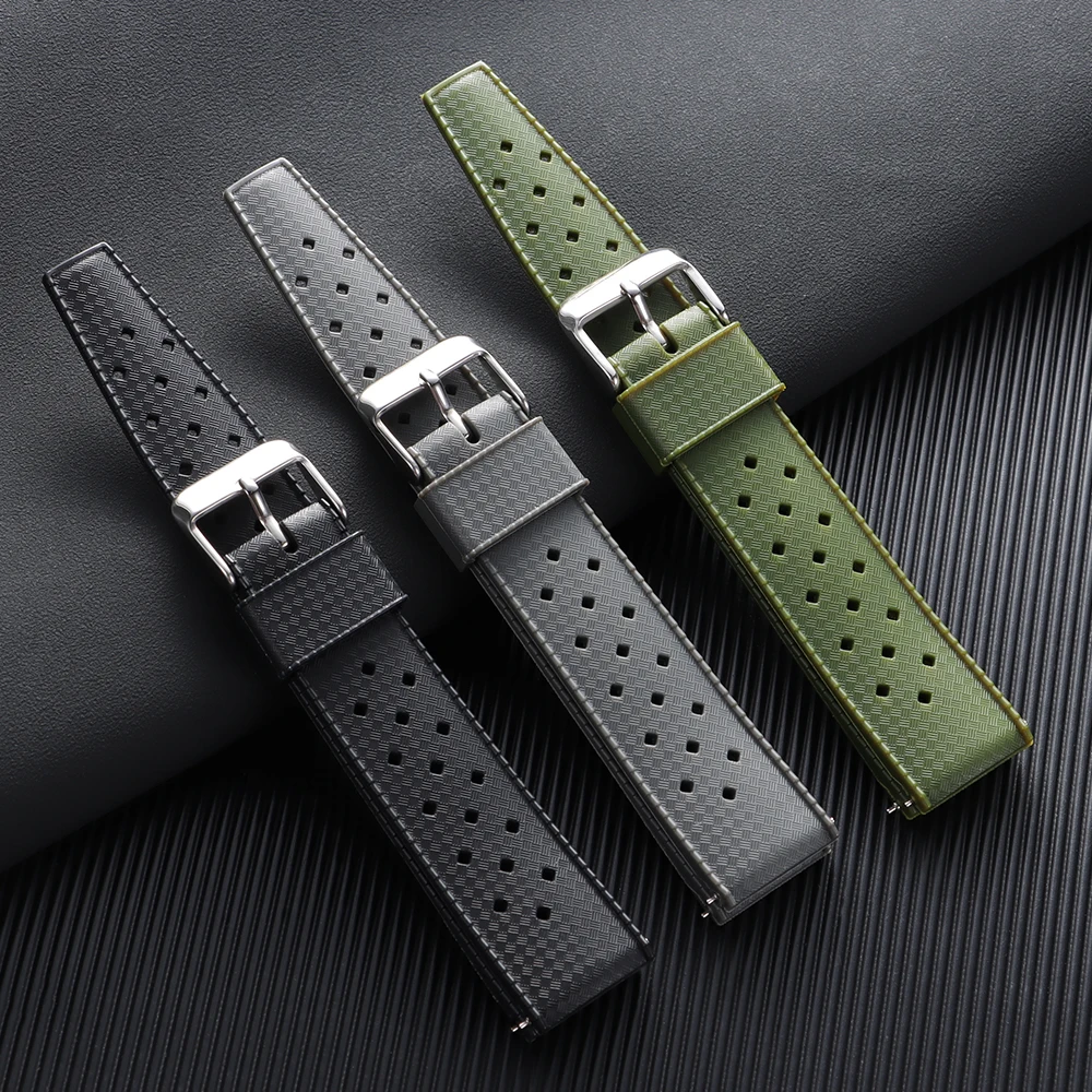 Premium Tropic Silikon-Uhrenarmband 20mm 22mm für Seiko für Omega Tropic Smartwatch-Armbänder Wasserdichtes Schnellwechsel-Armband
