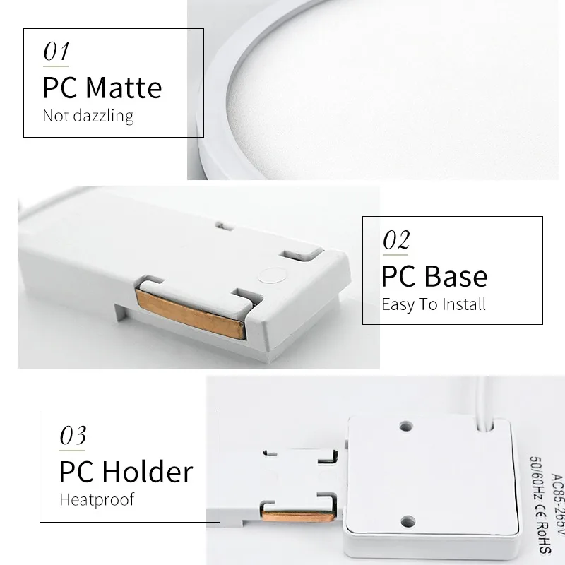 MANVIV 초박형 LED 천장 램프 AC85V-265V, 모던 패널 전등, 거실 주방용 표면 마운트, 9W, 13W, 18W, 24W