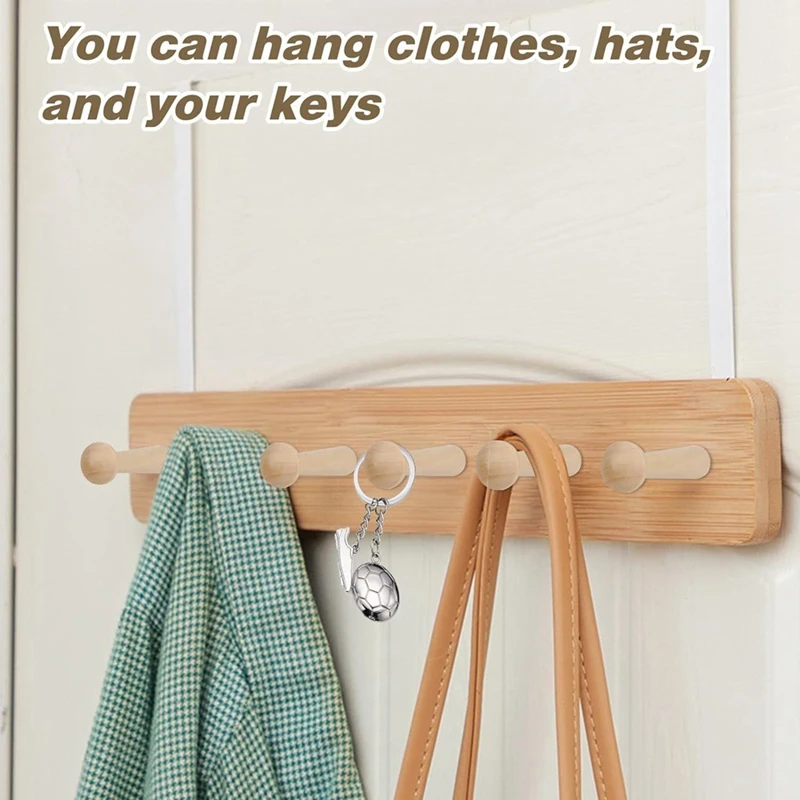 ABRE-20Pcs Wooden Shaker Peg Wood Screw-On Shaker Pegs Unfinished Wood Shaker Racks For Hanging Clothes Hats Towel