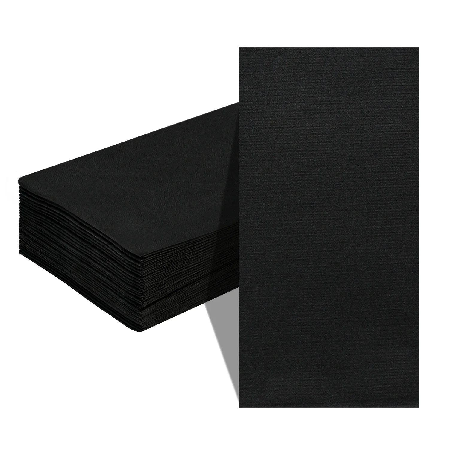 JINYUDOME Black Paper Napkins 8x15.75in Soft Disposable Dinner Napkins with Linen Feel for Kitchen Party Wedding Bathroom Events