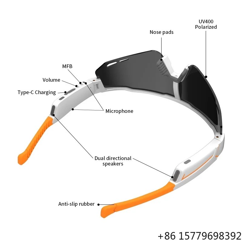 

Customize AI Smart Glasses Real-Time Translation Outdoor Sports Bluetooth Speaker Music Sunglasses
