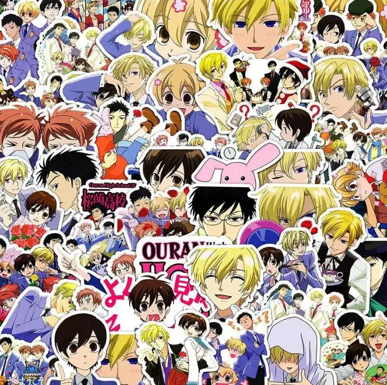 100 Uds Ouran High School Host Club pegatinas portátil teléfono equipaje impermeable Graffiti guitarra álbum de recortes monopatín pegatina