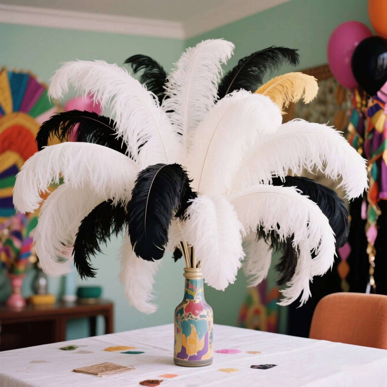 

2/5/10/20pcs Natural Ostrich Feathers 75-80cm/30-32inch Black & White for DIY Craft Wedding Decor Plumes Bulk Wholesale