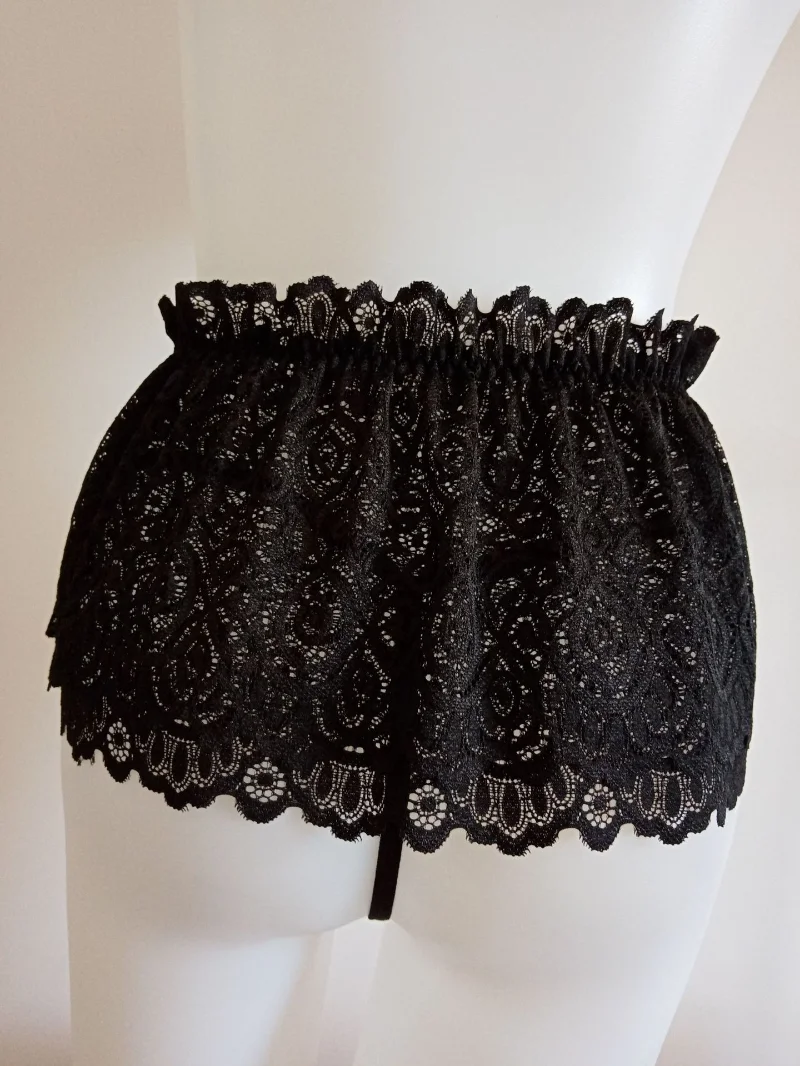 Plus Size Mens Lingerie Ruffled Panties Thong Mini Skirt Crossdress Costumes Gay Fetish Sexy Underwear Sissy Lace Culotte Sexy