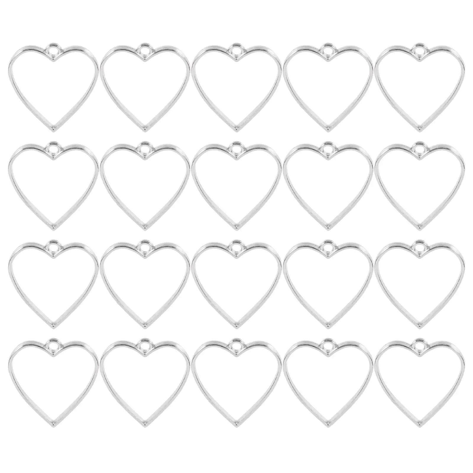 

20 Pcs Heart Shaped Pendant Border Natural Stones Jewelry Making Necklace Decorative Accessories Elegant Alloy Pendants Retro
