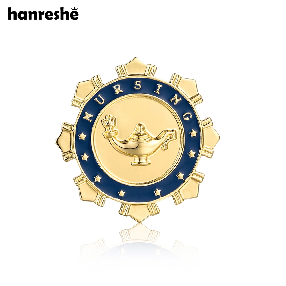 

Hanreshe Medical Nursing Enamel Brooch Pin Nurse Doctor Medicine Student Backpack Lapel Lamp of Knowledge Badge Accessories Gift