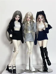 BJD Doll Clothes Girls Elegant 1/4 1/3 Hoodie Slip Dress Black White Gray Multi-color Set Cute Short Skirt Gift Doll Accessories