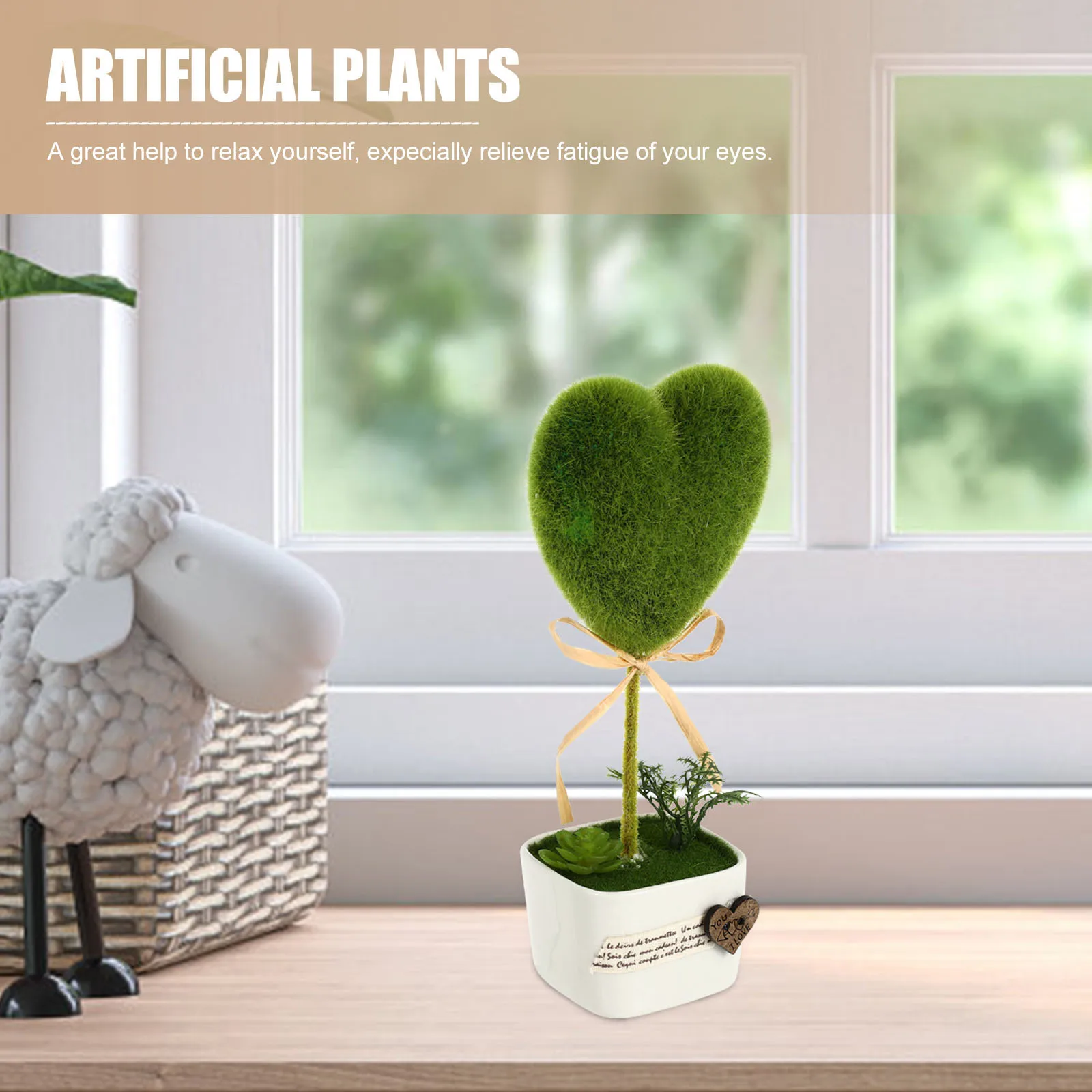 

Artificial Heart Shaped Potted Plants Mini Simulation Bonsai For Home Office Decor Small Indoor Plants Decoration Gift