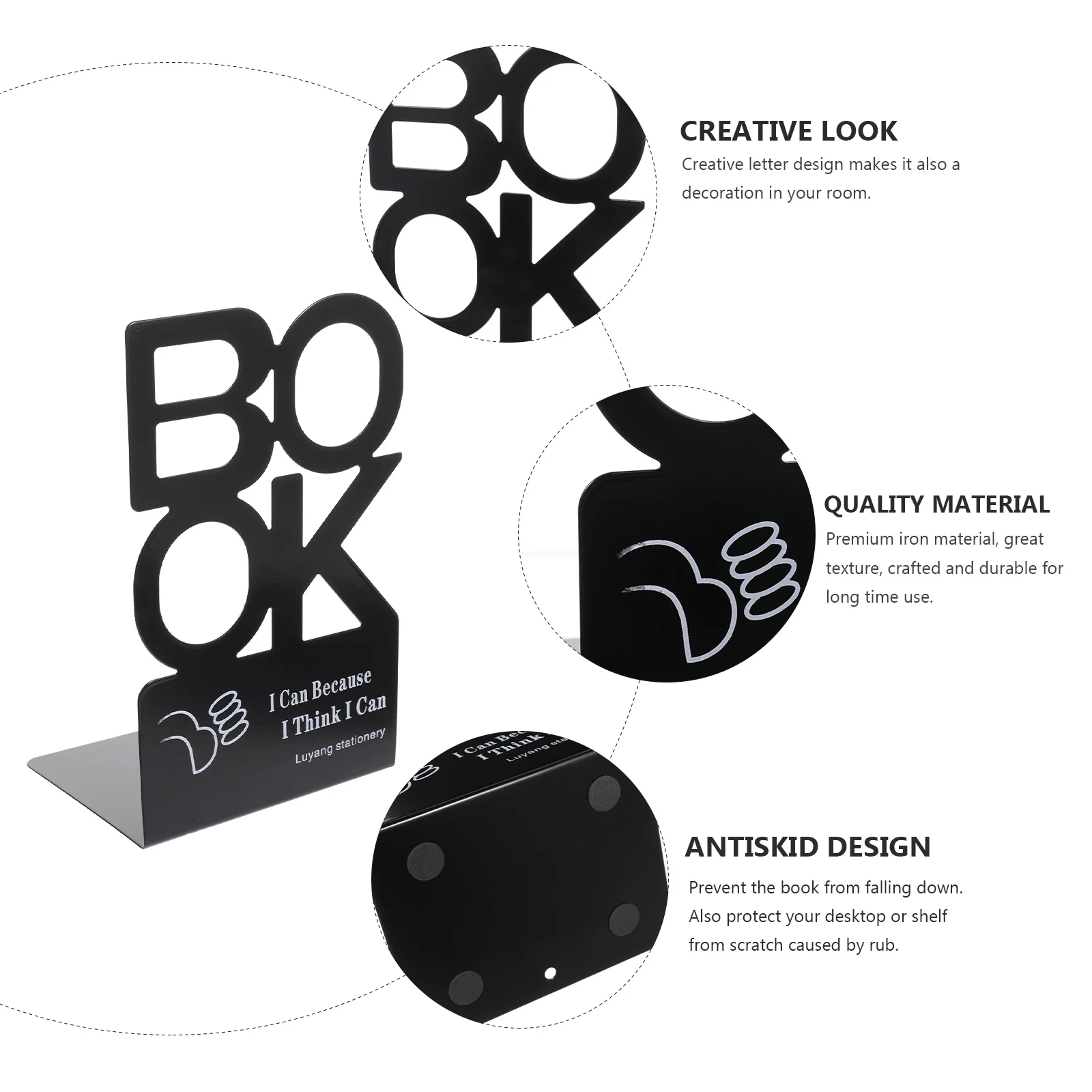 1 زوج رسالة الحديد الدفتين حامل الكتب الإبداعية للمنزل مكتب عمل الرف المنظم رسالة غلاف الدفتين الرفوف #1