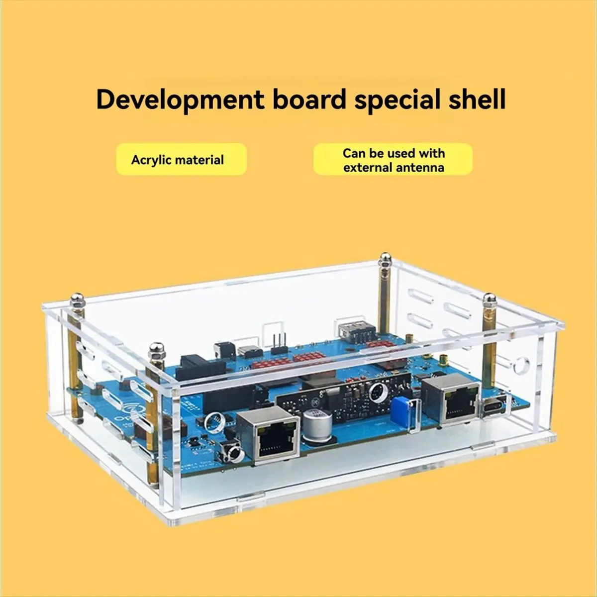 Acrylic Case for OpenWrt One Transparent Protect Shell Can Available External Antenna for