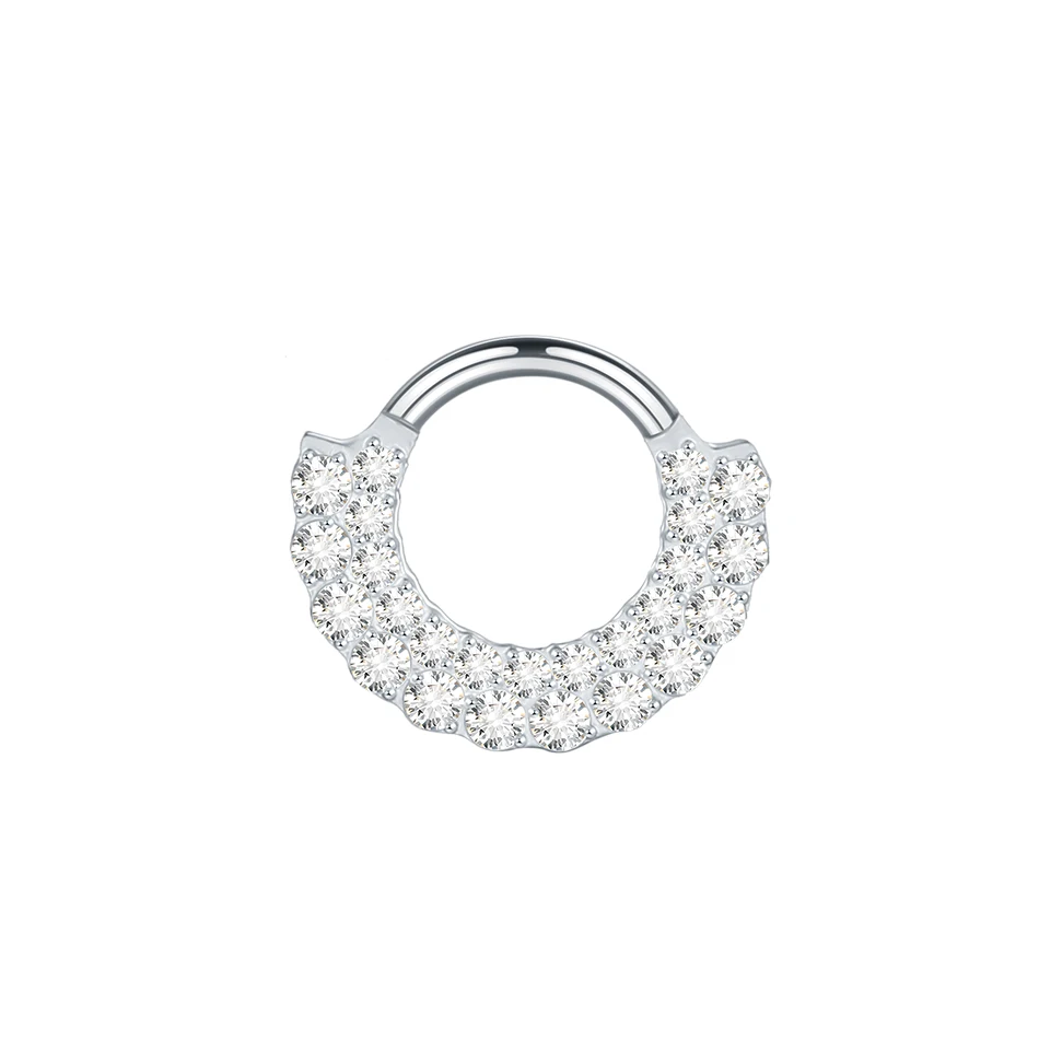 1PC G23 Titanium Marquise CZ Septum Clicker Hoop Neuspiercings Oorkraakbeen Oorbel Daith Tragus Helix Conch Piercing Sieraden 16G